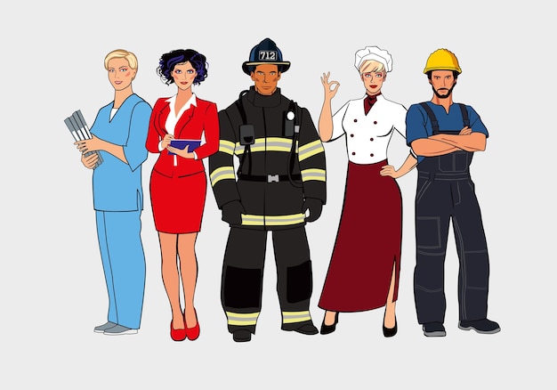A diverse group of people working in various public service jobs (teacher, nurse, firefighter), standing together and smiling, symbolizing the positive impact of the Public Service Loan Forgiveness program on their lives and careers.