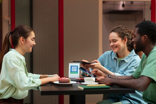 A college counseling center with diverse students talking to counselors. The environment is supportive and inclusive.