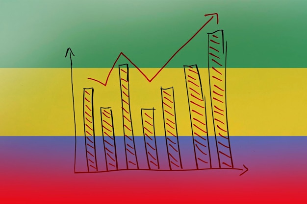 A graph showing rising inflation rates represented by an upward trending line. The x-axis shows time in months, and the y-axis represents the percentage of inflation.