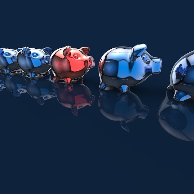 A piggy bank with coins being inserted, set against a background of various financial charts and graphs, visually representing the concept of saving and financial growth.