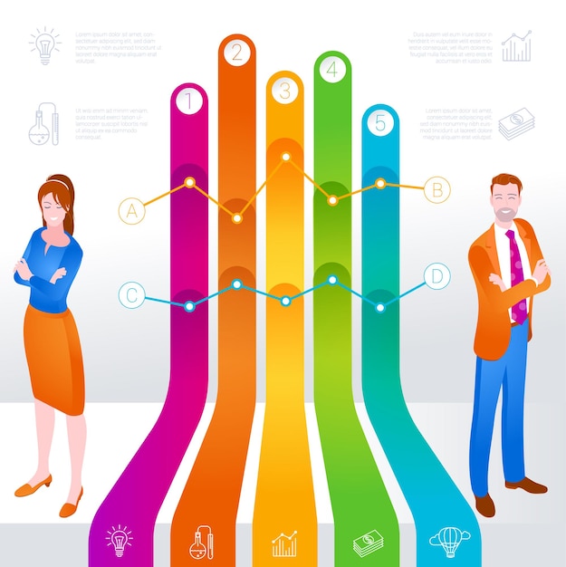 A vibrant infographic comparing job growth across different sectors in the US, highlighting healthcare, government, and leisure and hospitality with corresponding bar graphs.