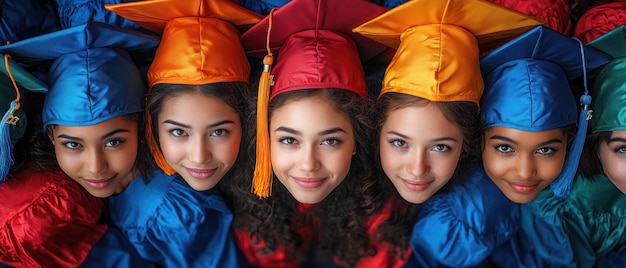 A collage showing diverse groups of students in graduation gowns, representing the varied backgrounds affirmative action aimed to support. The image should convey a sense of aspiration and achievement.