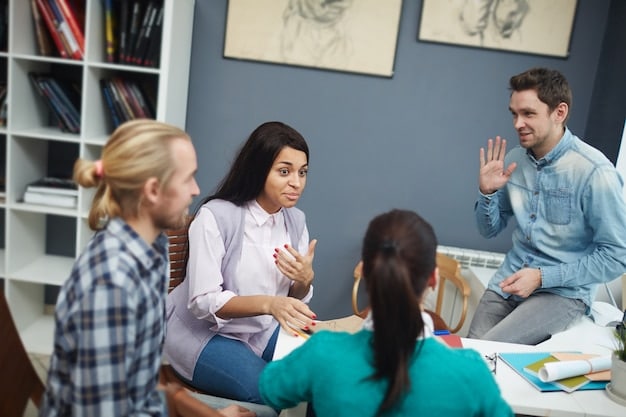 A group of teachers participating in a training session about recognizing and responding to bullying incidents. The teachers are taking notes and engaging in discussions.