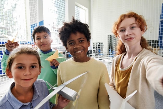A collage showing happy students in different school choice environments: a student working on a science project in a charter school, a student receiving individualized tutoring in a voucher program, and a student engaged in online learning with an education savings account.