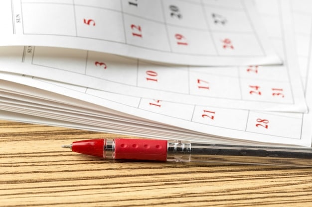 A close-up of a calendar with important FAFSA deadlines circled in red. Sticky notes with reminders are attached to the calendar, emphasizing key dates.