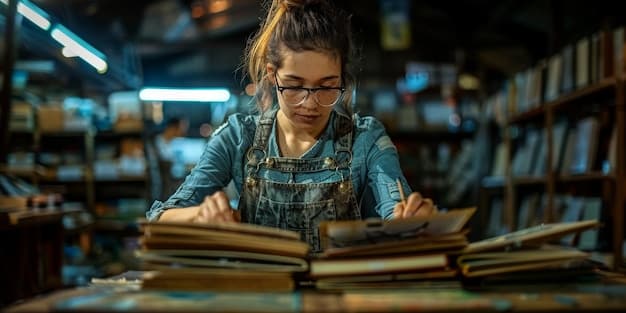 A student diligently studying in a library, surrounded by textbooks and notes, highlighting the ability to focus on academics due to the financial assistance provided by the Pell Grant. Soft lighting and a quiet atmosphere emphasize the conducive learning environment.