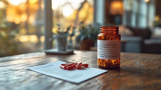 A close-up of a prescription medication bottle with a Medicare Part D card next to it, emphasizing the importance of understanding changes in prescription drug coverage in the new Medicare updates.