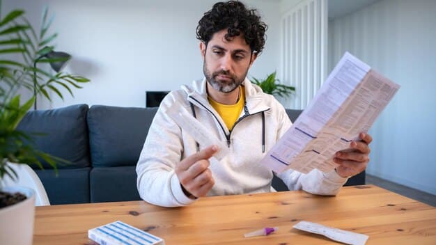 A split image showing a person looking concerned at a medical bill on one side and a person smiling confidently while reviewing Medicare plan options on the other side, reflecting the importance of understanding cost changes to avoid financial stress.