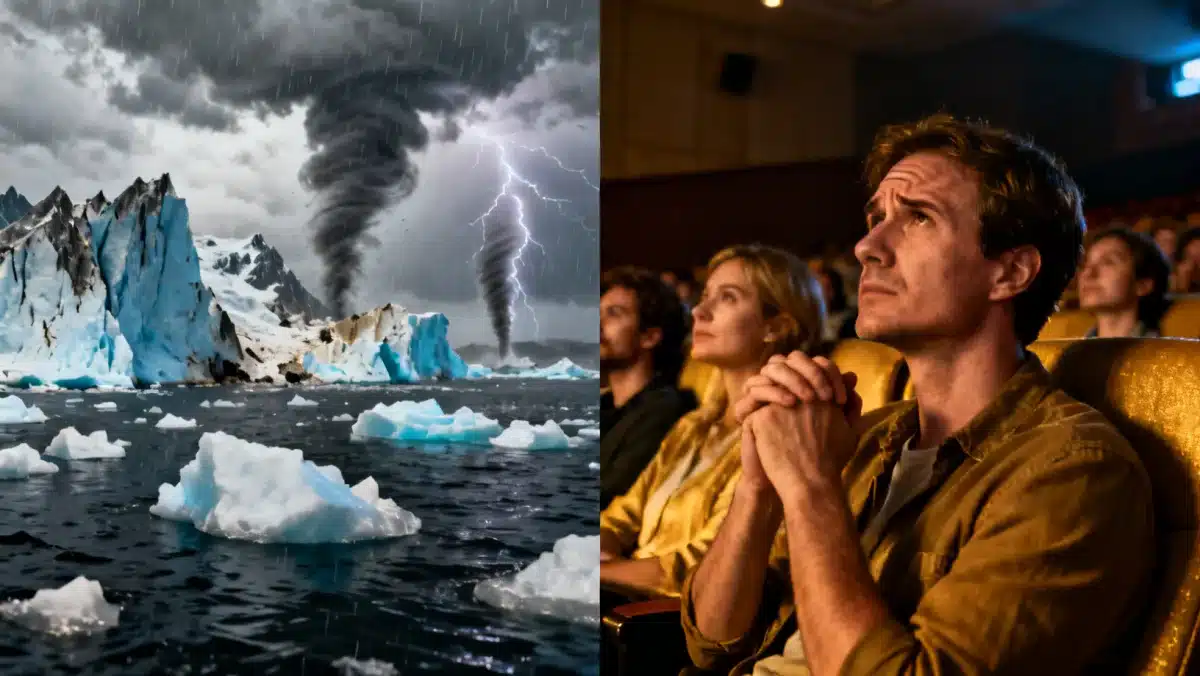 Audience reflecting on climate change documentary impact