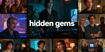 Diverse collage of intriguing scenes from various underrated TV series on streaming platforms