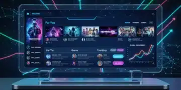 Futuristic streaming interface showing increased viewer engagement